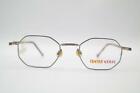 Vintage Controverse 3670 123-27 Silber Gold Braun Eckig Brille eyeglasses NOS