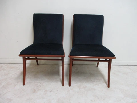 Pair Bexley Heath Widdicomb Teak Dining Room Side Chairs Danish Modern A Cover