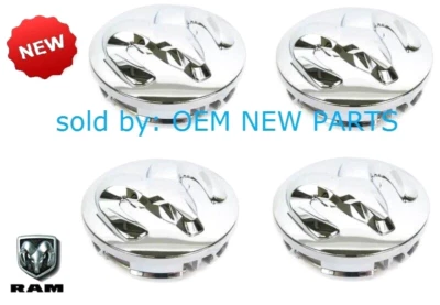 Dodge Ram 1500 2013-2024 Chrome OEM Center Cap set of 4 1LB72TRMAB - Image 1 of 4