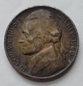 1960 Jefferson Nickel Münzzeichen D - Bild 1 von 2