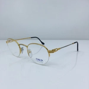 Nuovi Occhiali Vintage FRED Grand Largue Oro Bicolore Francia 47-22mm - Foto 1 di 12