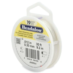 Beadalon 19 Strang Schmuckdraht Silber in 4 Stärken 30 Fuss (9,2m) Rolle USA - Bild 1 von 12