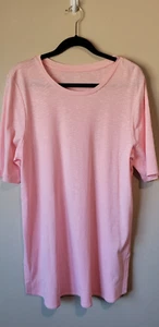 J Jill Size XL Tall Pink Pima Cotton Shirttail Tunic Tee Shirt Comfy Cozy - Picture 1 of 7