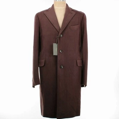 Abrigo Largo Boglioli Nuevo con Etiquetas Mezcla Lana/Nylon Talla 48R EE. UU. Pequeño en Marrón Sólido Foto 1 de 4