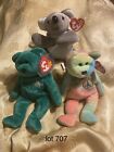 1990&#39;s MEL PEACE ERIN TY LOT of RARE Beanie Babies ERRORS VINTAGE RETIRED Baby
