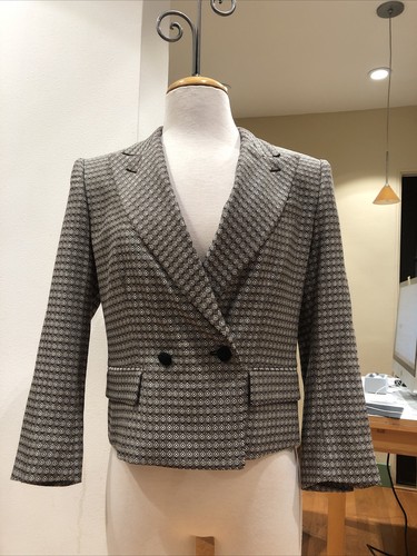 SAINT LAURENT (YSL) GIACCA BLAZER YVES SAINT LAURENT RIVE GAUCHE LANA SETA BOTTONI TAGLIATI 38
