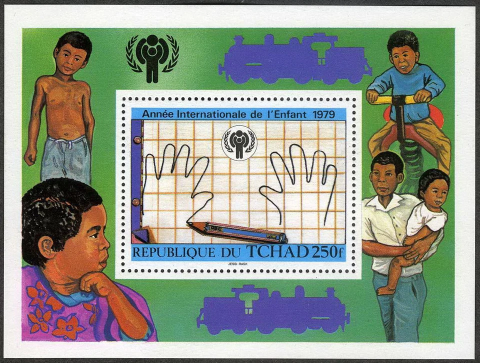 Hoja de recuerdo Chad 1979 Año Internacional del Niño MNH (SC# 378) Foto 1 de 1