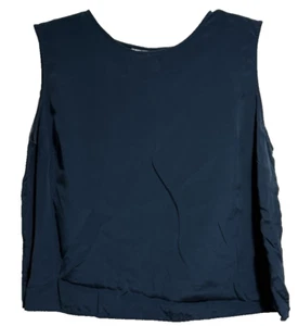 Winter Silks Blue 100% Silk Sleeveless Blouse Tank Top Lightweight Size 1X XL - Picture 1 of 4