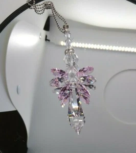 Handmade w/ Swarovski Crystal Rosaline Angel Suncatcher/ Prism/ Ornament; Pink - Picture 1 of 3