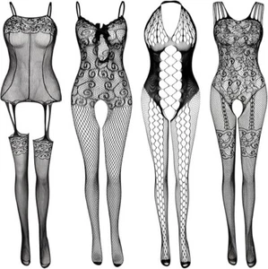 JDiction Lingerie a Rete per Donna Body a Rete Body in Pizzo Sexy Babydol - Foto 1 di 5
