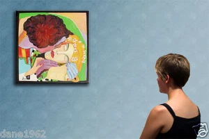 23" THE KISS ----------------- original oil on canvas painting by ANNA !!! - Picture 1 of 9