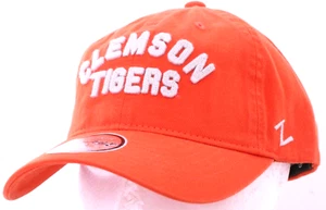 NEW Clemson Tigers Orange Embroidered Zephyr Adjustable Strap chino Hat Cap OSFA - Picture 1 of 9