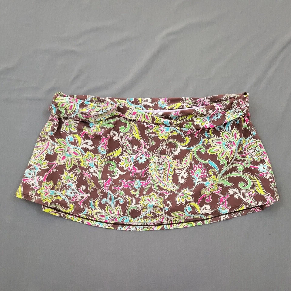 Traje de baño Athleta para mujer grande L bikini parte inferior falda elástica cachemira multicolor Foto 1 de 4