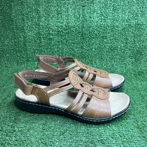 Clarks Leisa Nuevo Mujer Sandalia Marrón Tirantes Cuero Zapatos Confort Talla 9 M - Imagen 1 de 8