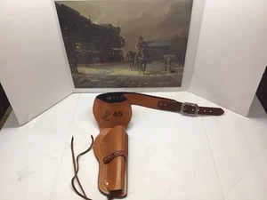 Hubley Colt 45 Leather Cap Gun Holster Very Nice - Picture 1 of 11