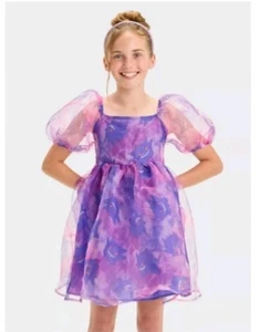 Nintendo Pokemon Girls Kids Gengar Puff Sleeve Organza Dress - Purple size... - Picture 1 of 6