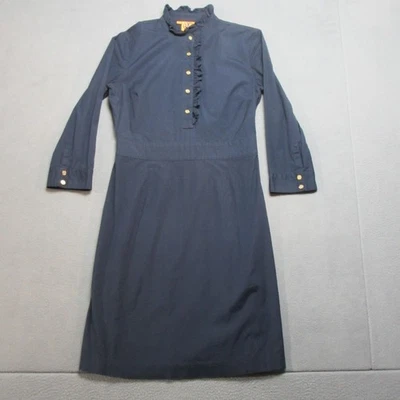 Vestido Tory Burch Feminino 6 Azul Marinho Elástico Meio Botão Casual Decote Simulado - Imagem 1 de 4