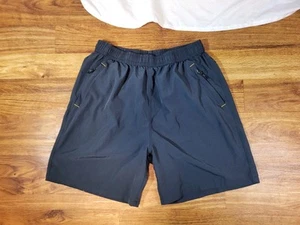 Mier Mens Performance Stretch Shorts Large Gray Zip Pockets Running - Picture 1 of 4