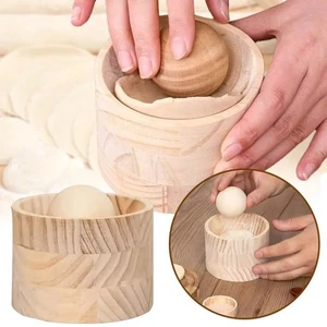 Wood Mochi Presser Manual Ravioli Maker Reusable Dumpling Skin Maker Dough - Picture 1 of 12