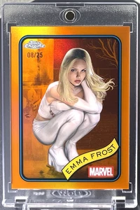 ( /25 ) Emma Frost 2025 Topps Chrome Marvel 147 Orange Refractor SSP X-men - Picture 1 of 2