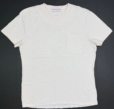 Orlebar Camisa Marrón Para Hombres Pullover Bolsillo Camiseta Talla XL Cuello Redondo Rosa Algodón Foto 1 de 4