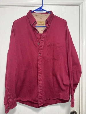 Camisa King Ranch Para Hombres Grande Borgoña Granate Abotonada Ranchero Exterior Algodón Foto 1 de 4