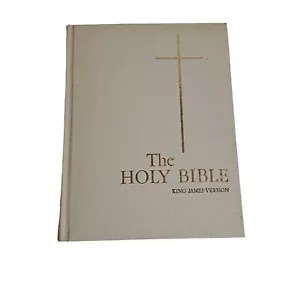 Family Bible Presentation Heirloom Blank White Gold King James Large 1963 KJV - Picture 1 of 9