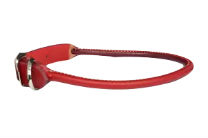 KLASSISCHES GEROLLTES LEDER HUNDEHALSBAND ROT 18 ZOLL NICKEL HARDWARE USA - Bild 1 von 6