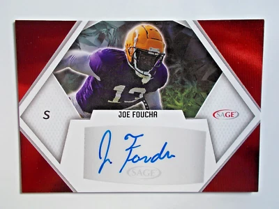 2023 Sage Collectibles Joe Foucha Autographed #A-JF Football Card NM Condition - Image 1 of 2