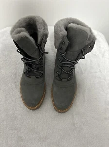 Women's Timberland Courmayeur Valley Shearling Boots, Medium Grey Nubuck 9.5 - Picture 1 of 5