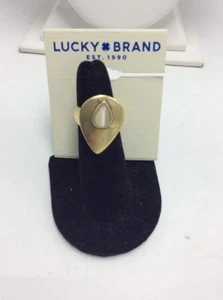Lucky Brand gold tone teardrop stone ring size 7 S26 - Picture 1 of 8