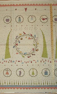 Under the Mistletoe Primitive Christmas Fabric Panel 23"  #8329P - Picture 1 of 3