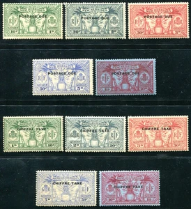 NOUVELLES HEBRIDES PORTO 1925 YVERT TT 1-10 * bel SET 500€++(S4291 - Foto 1 di 2