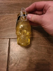 Skull 100ml Colored Glass Airtight Container Yellow - Picture 1 of 4