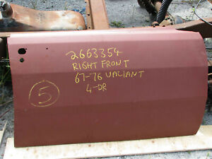 Mopar NOS 1967-76 Valiant Dart 4 Door Right Hand Front Door Skin 2663354