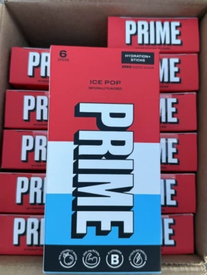 Prime Hydration Drink Mix Ice Pop 6 Sticks Lot Of 12 Boxes 72 Sticks check BB! - Image 1 of 4