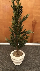 Vtg Artificial Christmas Tree,Charlie Brown Style Wood Base In EO Brody   Stand - Picture 1 of 8