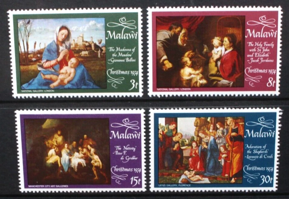 MALAWI 1974 Christmas: Religious Paintings. Set of 4 Mint Never Hinged SG467/470 - Image 1 of 1