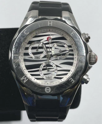 Reloj pulsera para mujer Michele Tahitian Jelly Bean esfera con estampado de cebra correa de silicona Foto 1 de 4