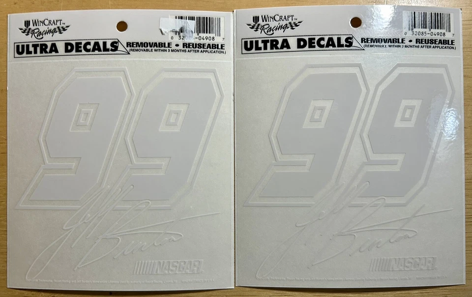 "Lote de dos (2) calcomanías vintage de Jeff Burton #99 Ultra Race de 5""x5"" nuevas NASCAR" Foto 1 de 1