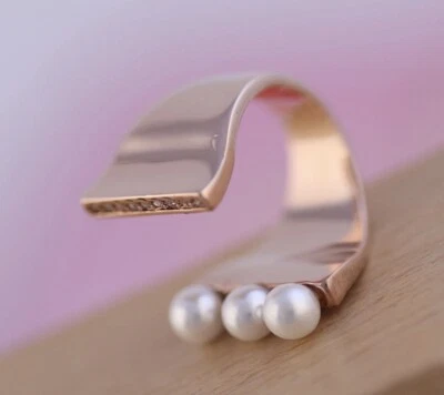 Nuevo Anillo Vita Fede Acero Inoxidable Perla Tono Oro Rosa para Mujer Foto 1 de 4