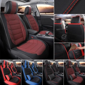 5 Seat Full Set Car Seat Cover Luxury Leather Protector Universal for Sedan SUV - Picture 1 of 24