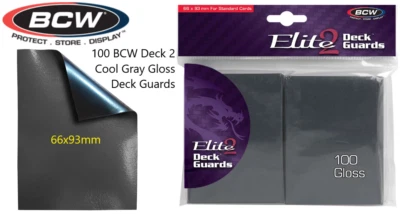 Gris fresco 100 BCW Elite2 Brillo Deck Protectores Mangas Pokemon/MTG/CCG Protector Foto 1 de 3