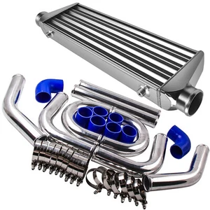 2.5" Universal Blue Pipe Kit & Front Intercooler 550x180x65 Core Tube & Fin - Picture 1 of 9