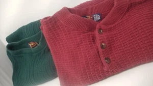 2 REPP LTD Herren Rundhalsausschnitt Pullover 2XLT 3 Knöpfe Burgund & 3XLT grün - Bild 1 von 10