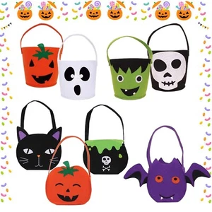 Halloween Character Shaped Treat Bucket Trick or Treat Bag Kids Gift Felt Basket - Picture 1 of 109