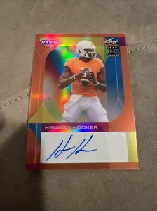 2023 Vivid Football Hendon Hooker Orange Auto /3