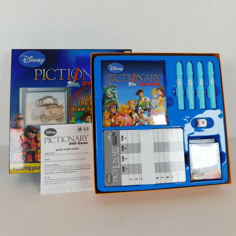Disney Pictionary DVD Game Drawing Animation Characters Mattel Games Open Box - Image 1 of 4