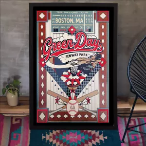 Poster limitato Green Day Boston, MA Tour 7 agosto 2024 decorazione senza cornice - Foto 1 di 4