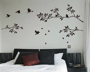 Tree Sticker Branches Birds Art Wall Sticker DIY Wall Decal Decor HIGH QUALITY - Picture 1 of 8